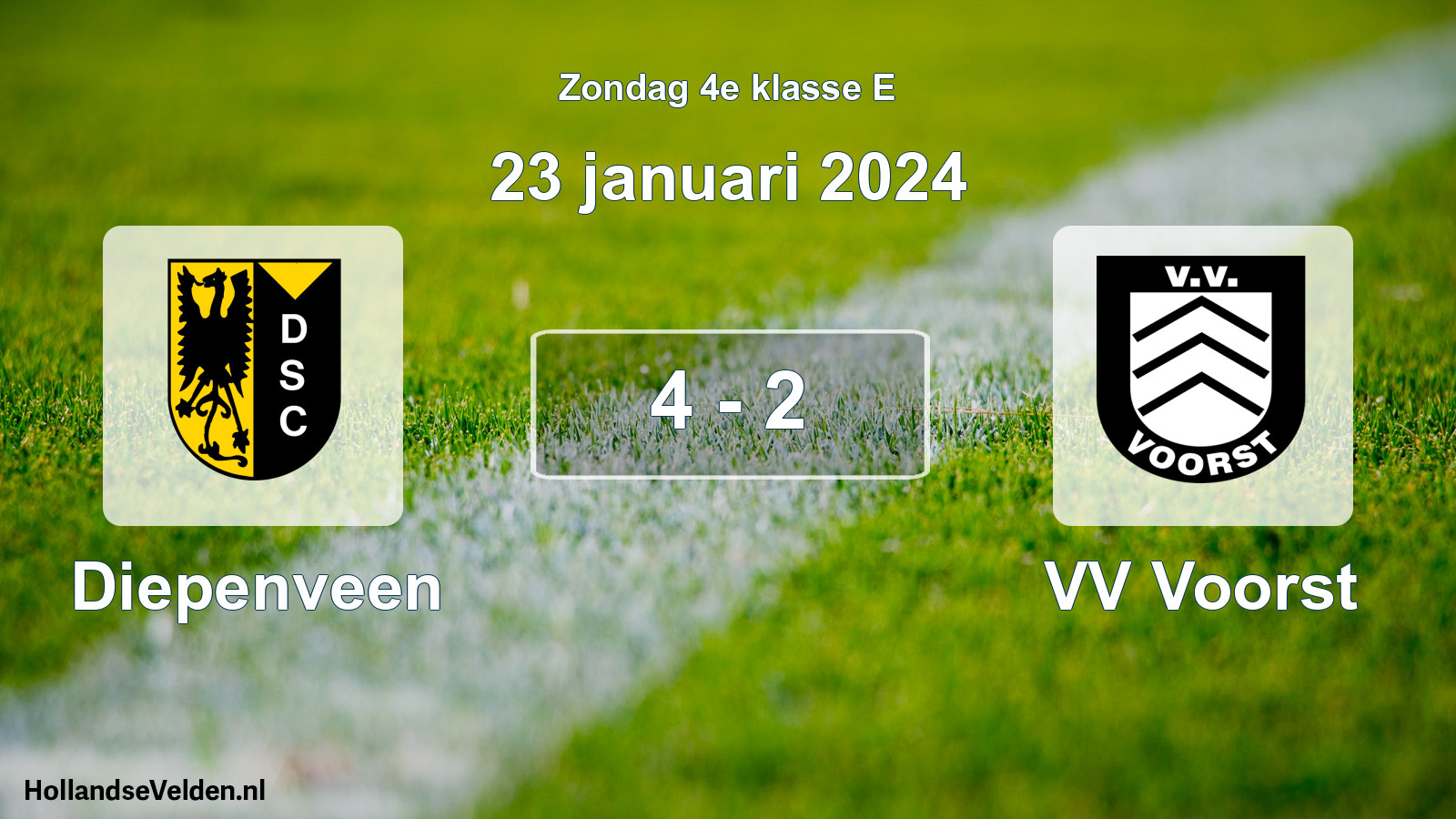 Total number of matches played: Diepenveen - VV Voorst 4 - 2 (23 January 2024)