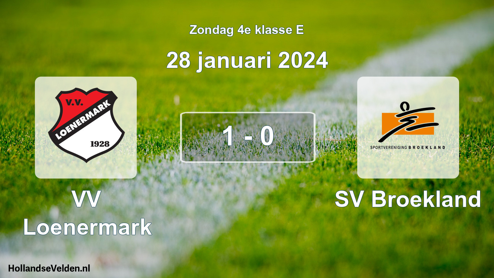Total number of matches played: VV Loenermark - SV Broekland 1 - 0 (28 January 2024)