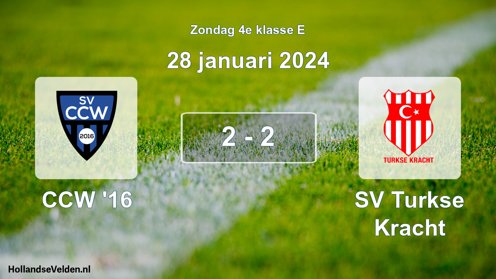 Total number of matches played: CCW '16 - SV Turkse Kracht 2 - 2 (28 January 2024)