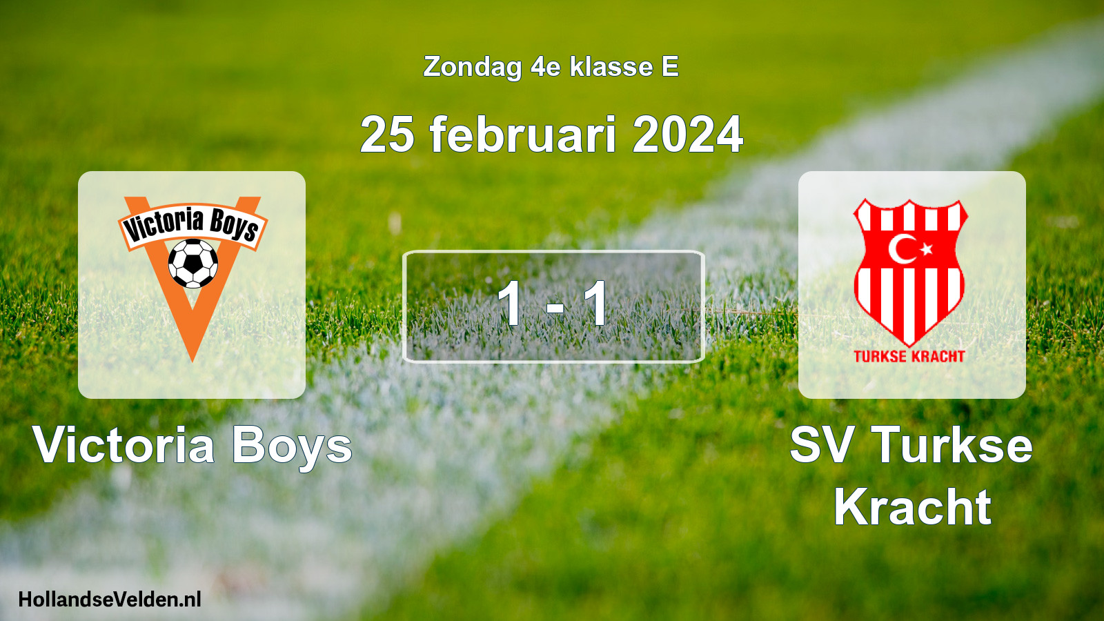 Total number of matches played: Victoria Boys - SV Turkse Kracht 1 - 1 (25 February 2024)