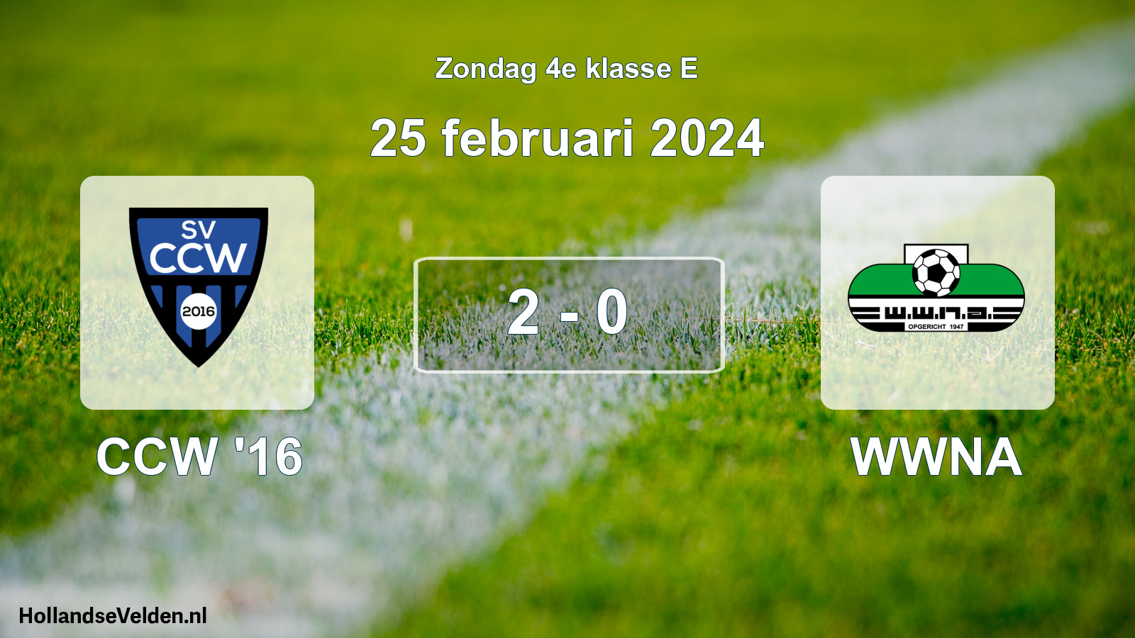 Total number of matches played: CCW '16 - WWNA 2 - 0 (25 February 2024)
