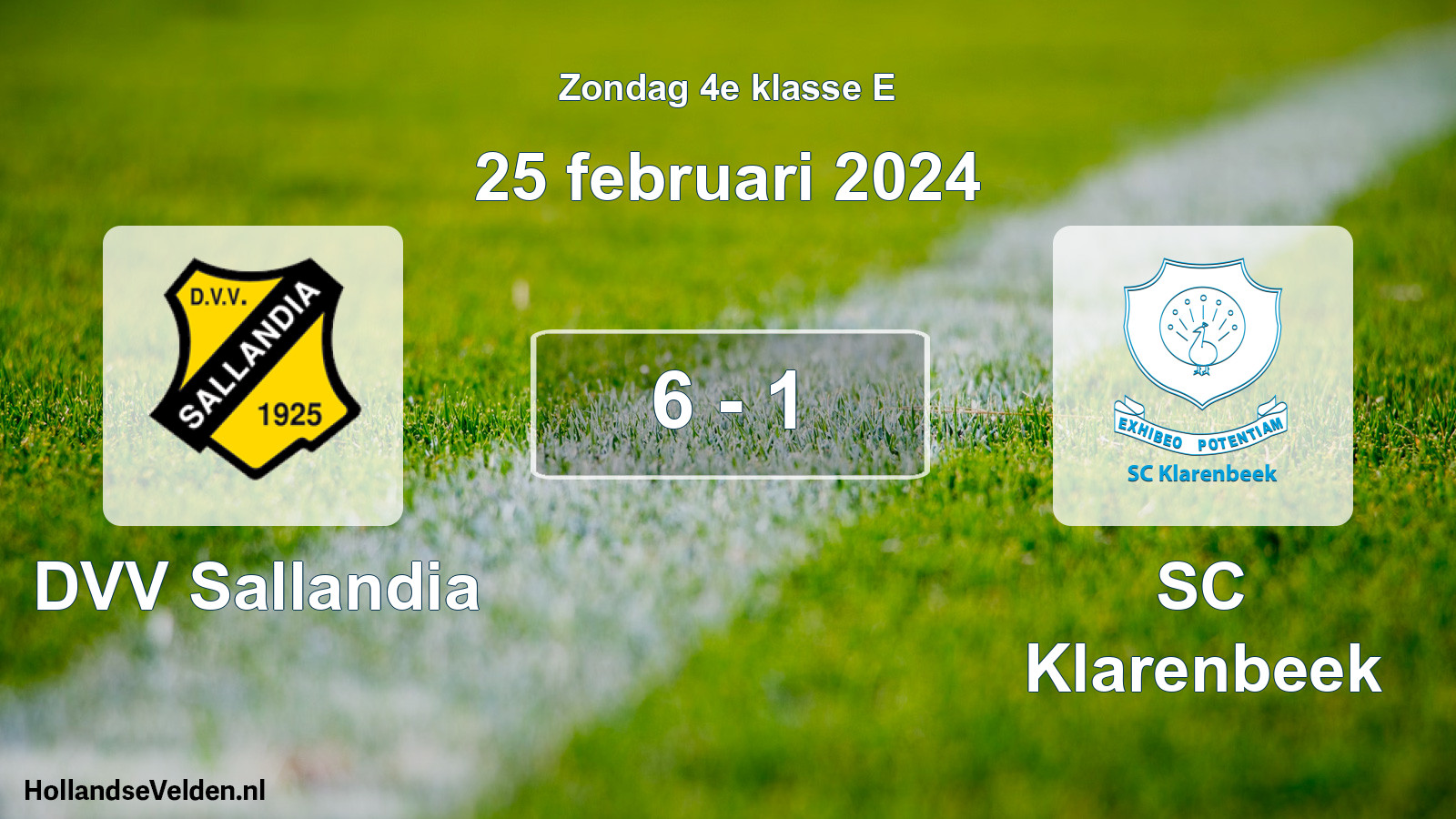 Total number of matches played: DVV Sallandia - SC Klarenbeek 6 - 1 (25 February 2024)