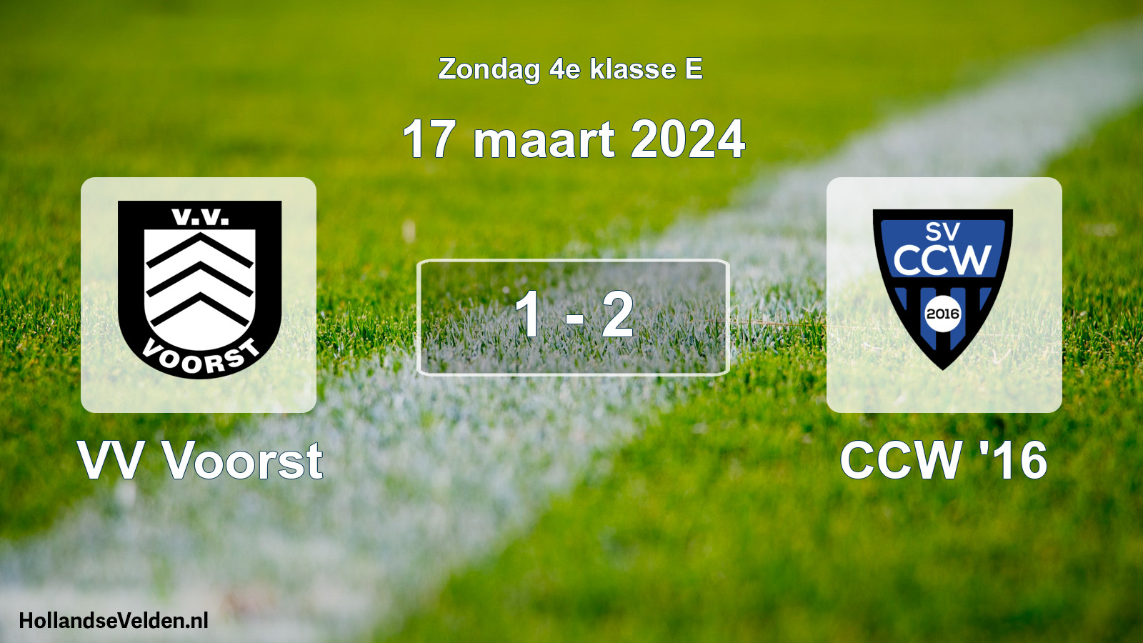 Total number of matches played: VV Voorst - CCW '16 1 - 2 (17 March 2024)