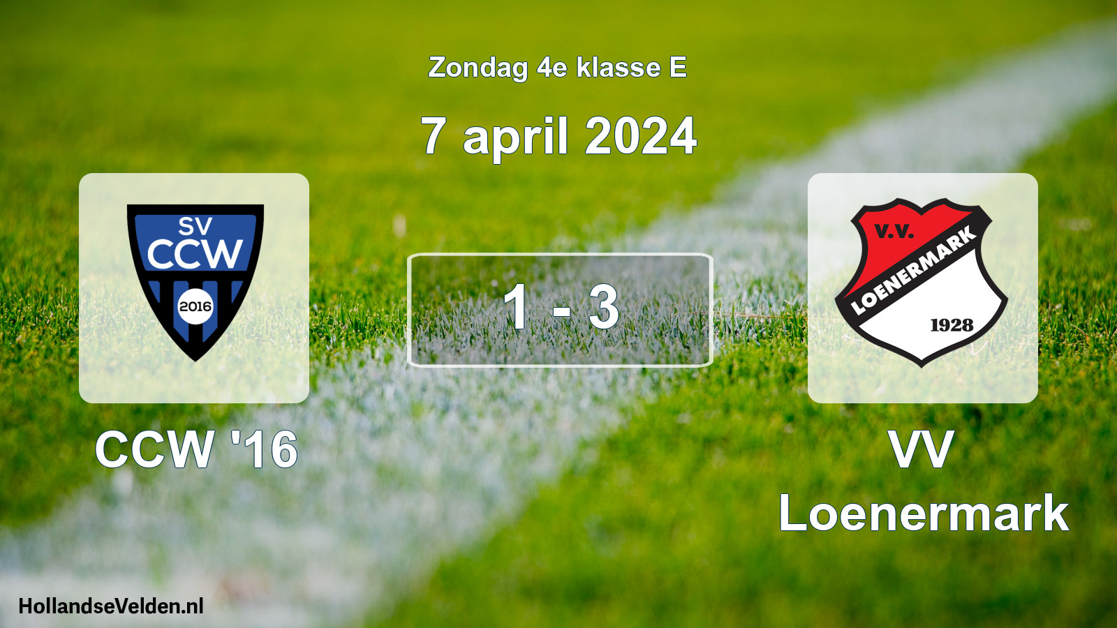 Total number of matches played: CCW '16 - VV Loenermark 1 - 3 (7 April 2024)