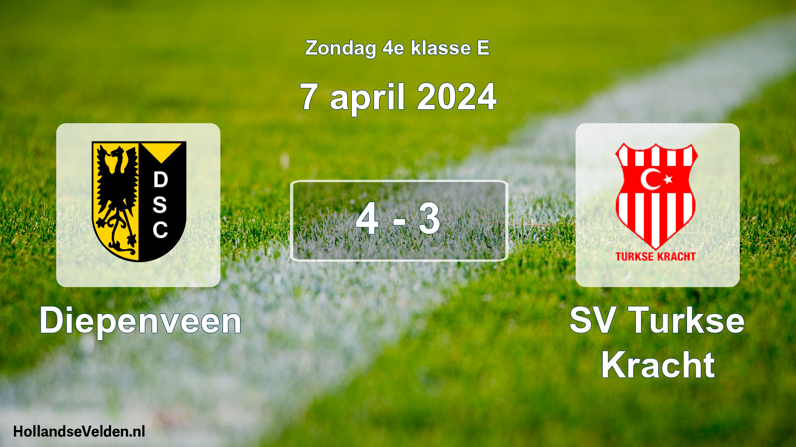 Total number of matches played: Diepenveen - SV Turkse Kracht 4 - 3 (7 April 2024)