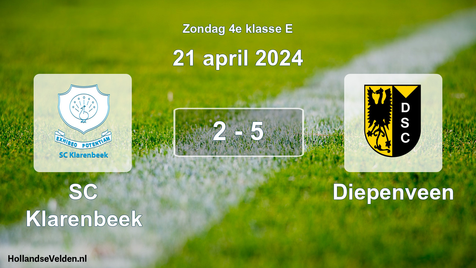 Total number of matches played: SC Klarenbeek - Diepenveen 2 - 5 (21 April 2024)