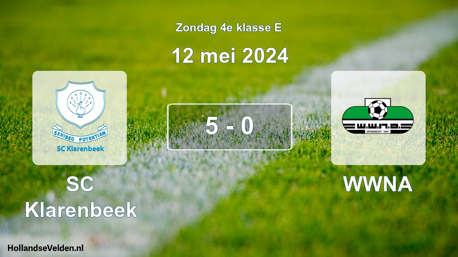 Total number of matches played: SC Klarenbeek - WWNA 5 - 0 (12 May 2024)