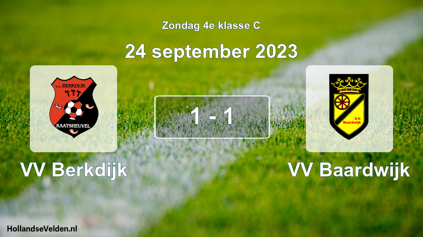 Total number of matches played: VV Berkdijk - VV Baardwijk 1 - 1 (24 September 2023)