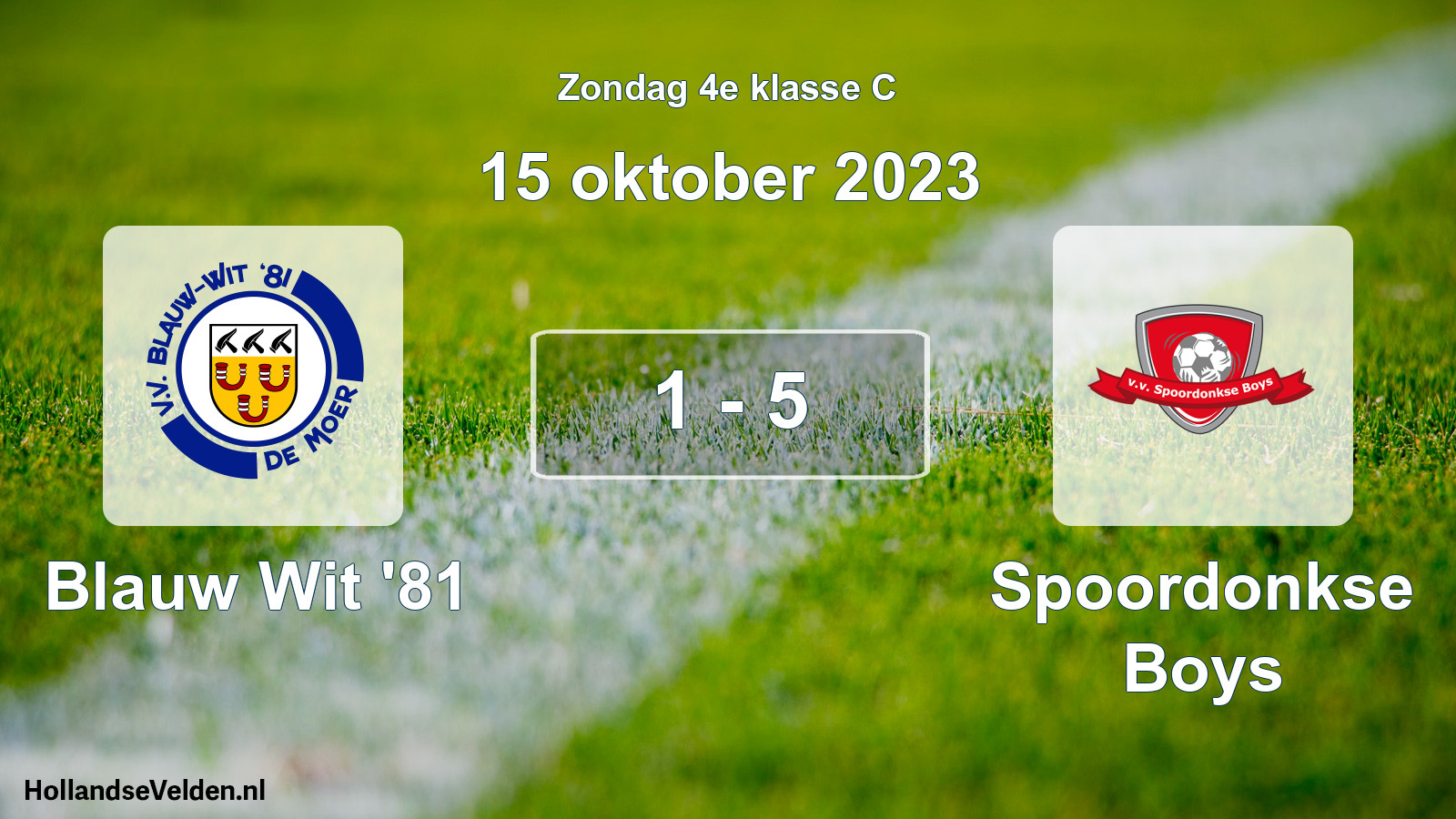 Total number of matches played: Blauw Wit '81 - Spoordonkse Boys 1 - 5 (15 October 2023)