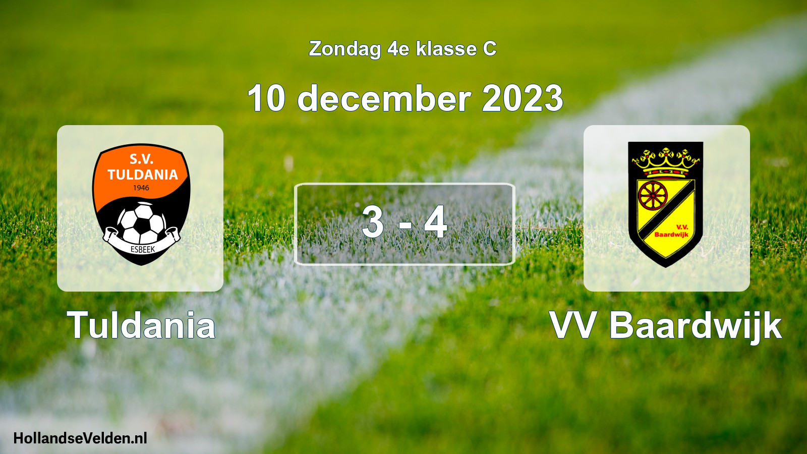 Total number of matches played: Tuldania - VV Baardwijk 3 - 4 (10 December 2023)