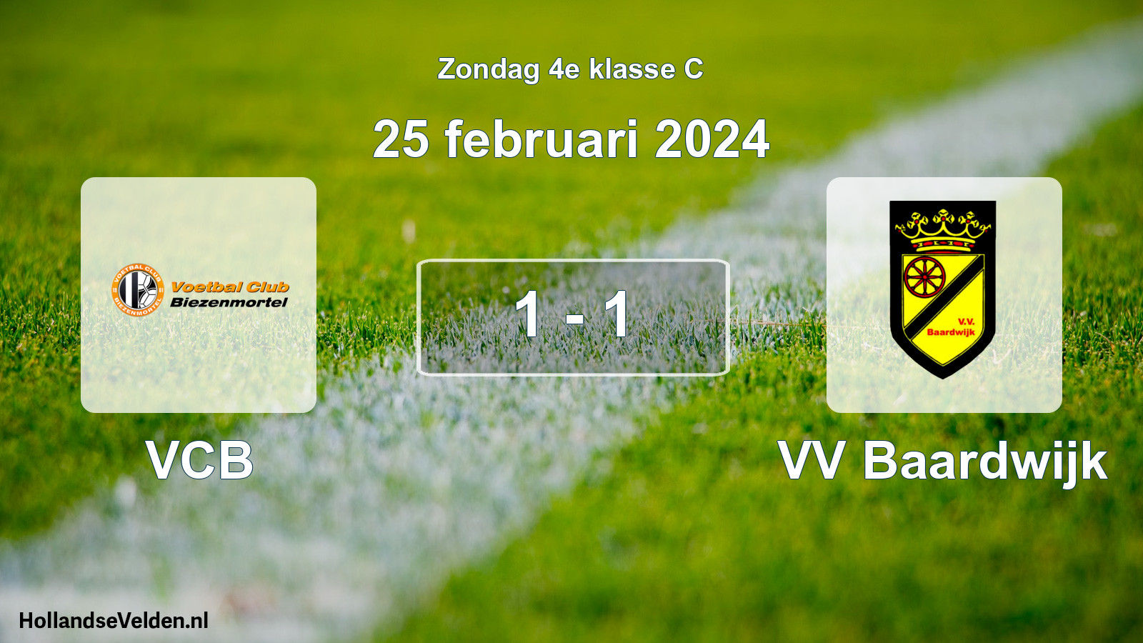 Total number of matches played: VCB - VV Baardwijk 1 - 1 (25 February 2024)