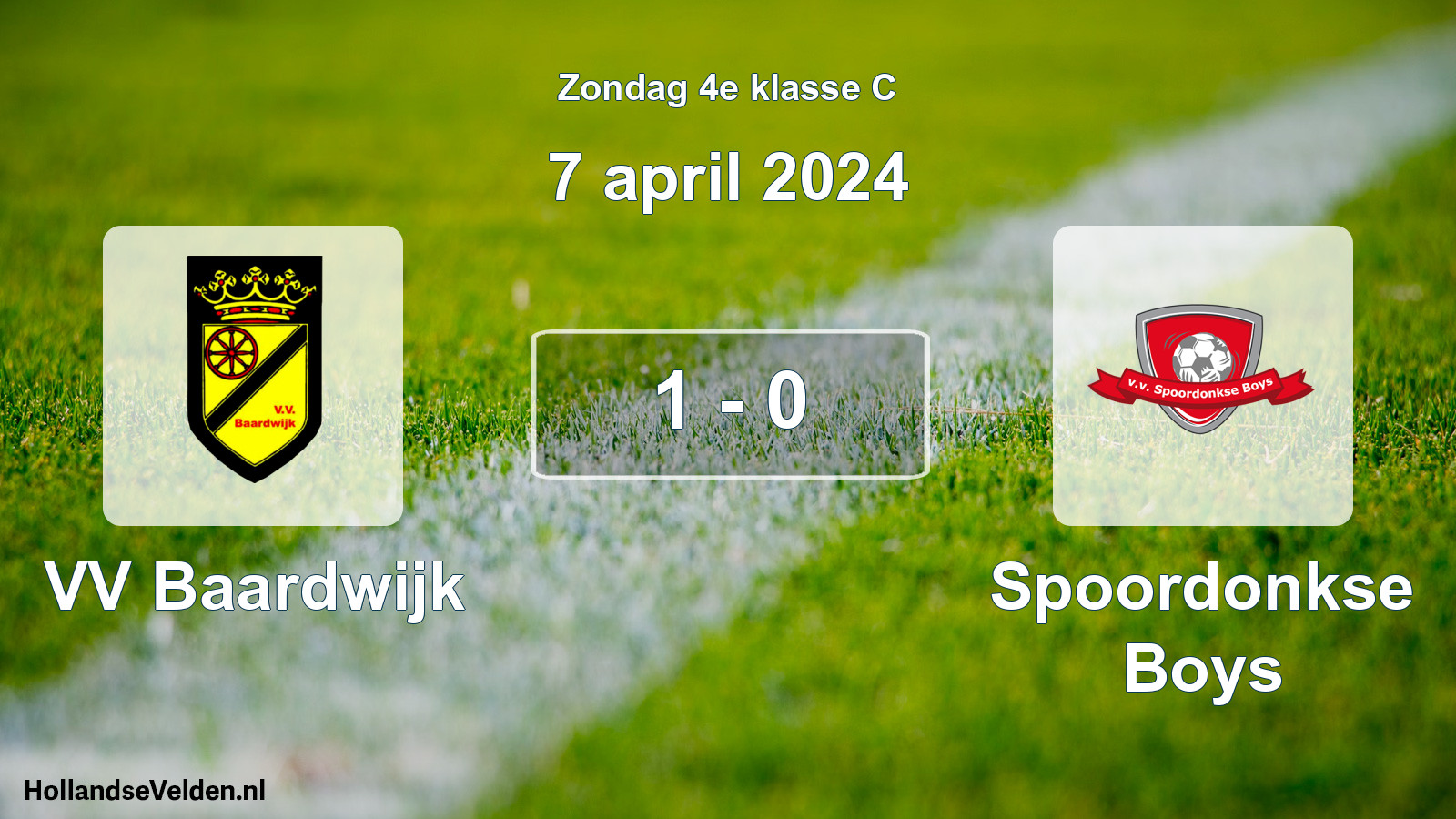 Total number of matches played: VV Baardwijk - Spoordonkse Boys 1 - 0 (7 April 2024)