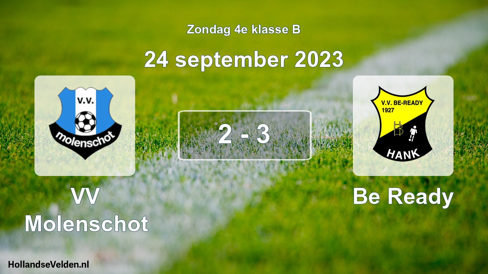 Total number of matches played: VV Molenschot - Be Ready 2 - 3 (24 September 2023)