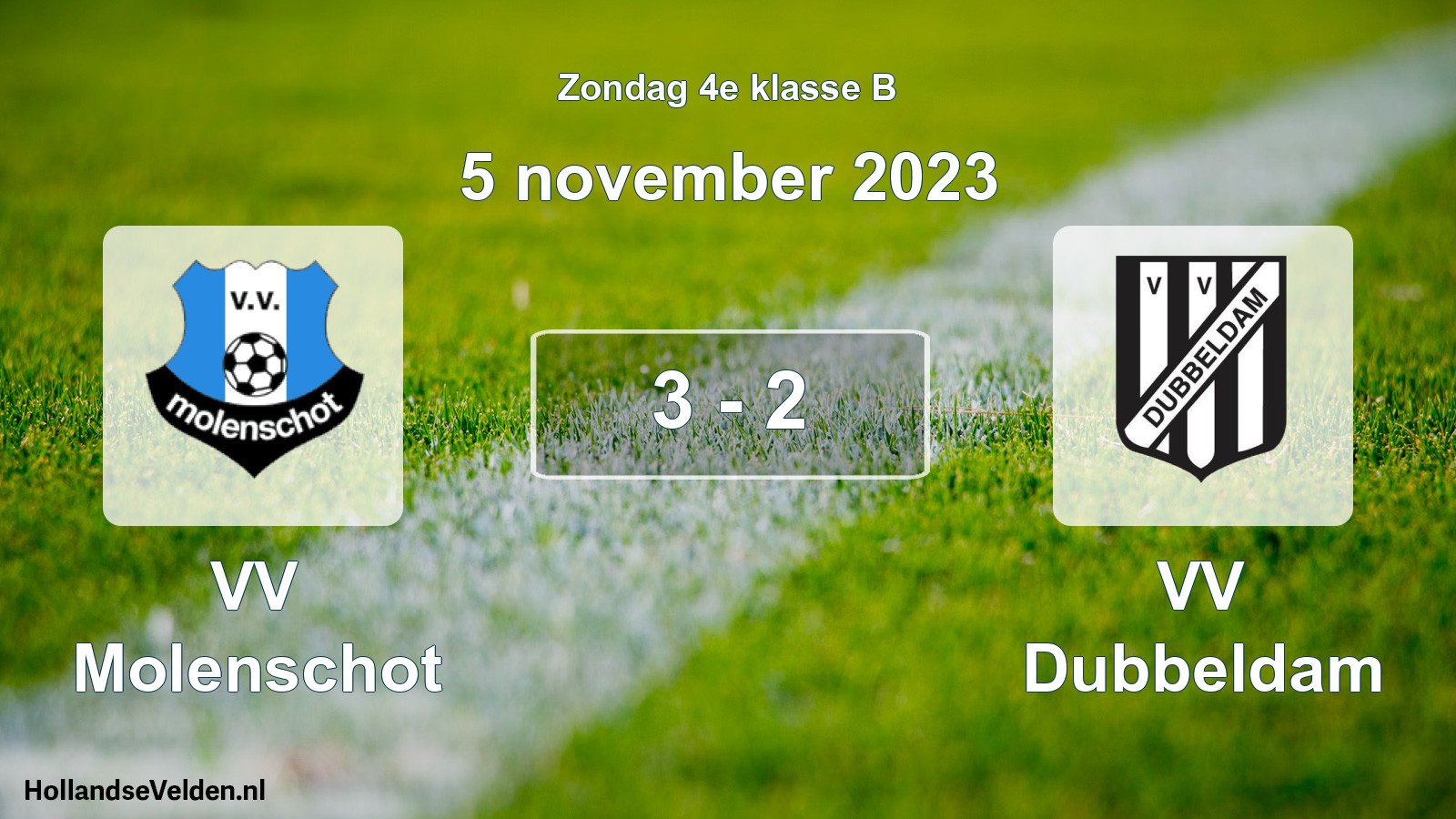 Total number of matches played: VV Molenschot - VV Dubbeldam 3 - 2 (5 November 2023)
