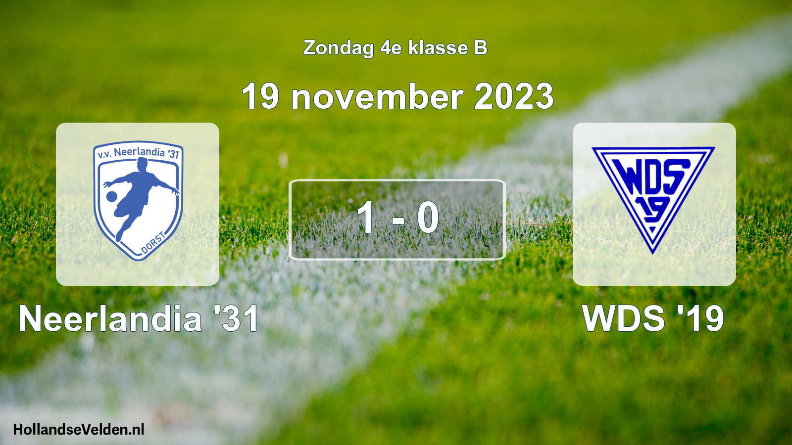 Total number of matches played: Neerlandia '31 - WDS '19 1 - 0 (19 November 2023)