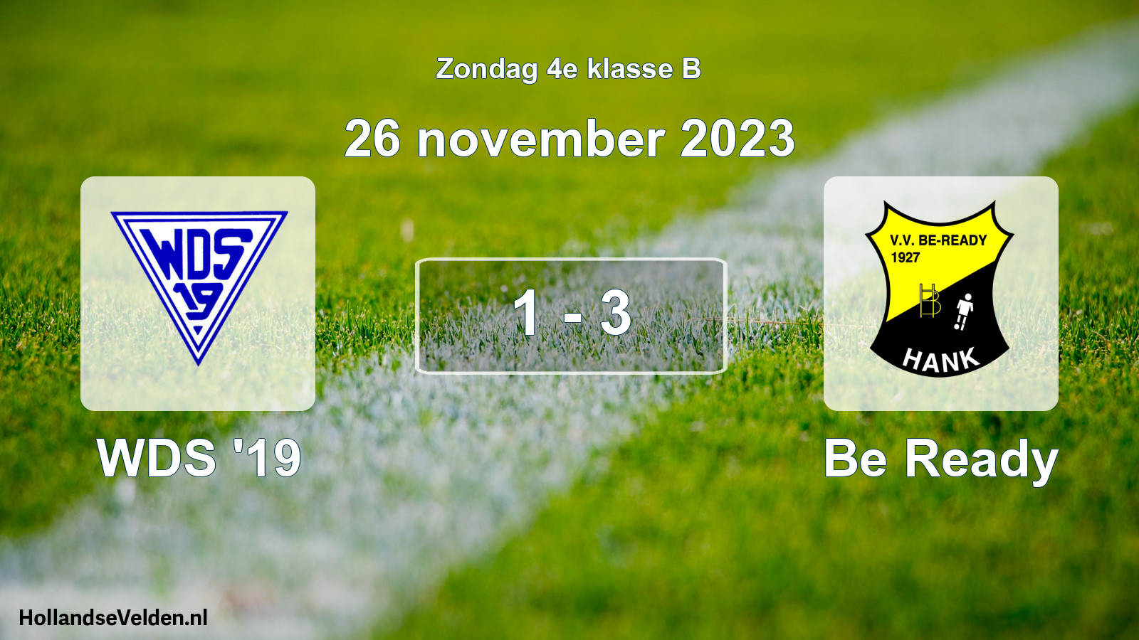 Total number of matches played: WDS '19 - Be Ready 1 - 3 (26 November 2023)