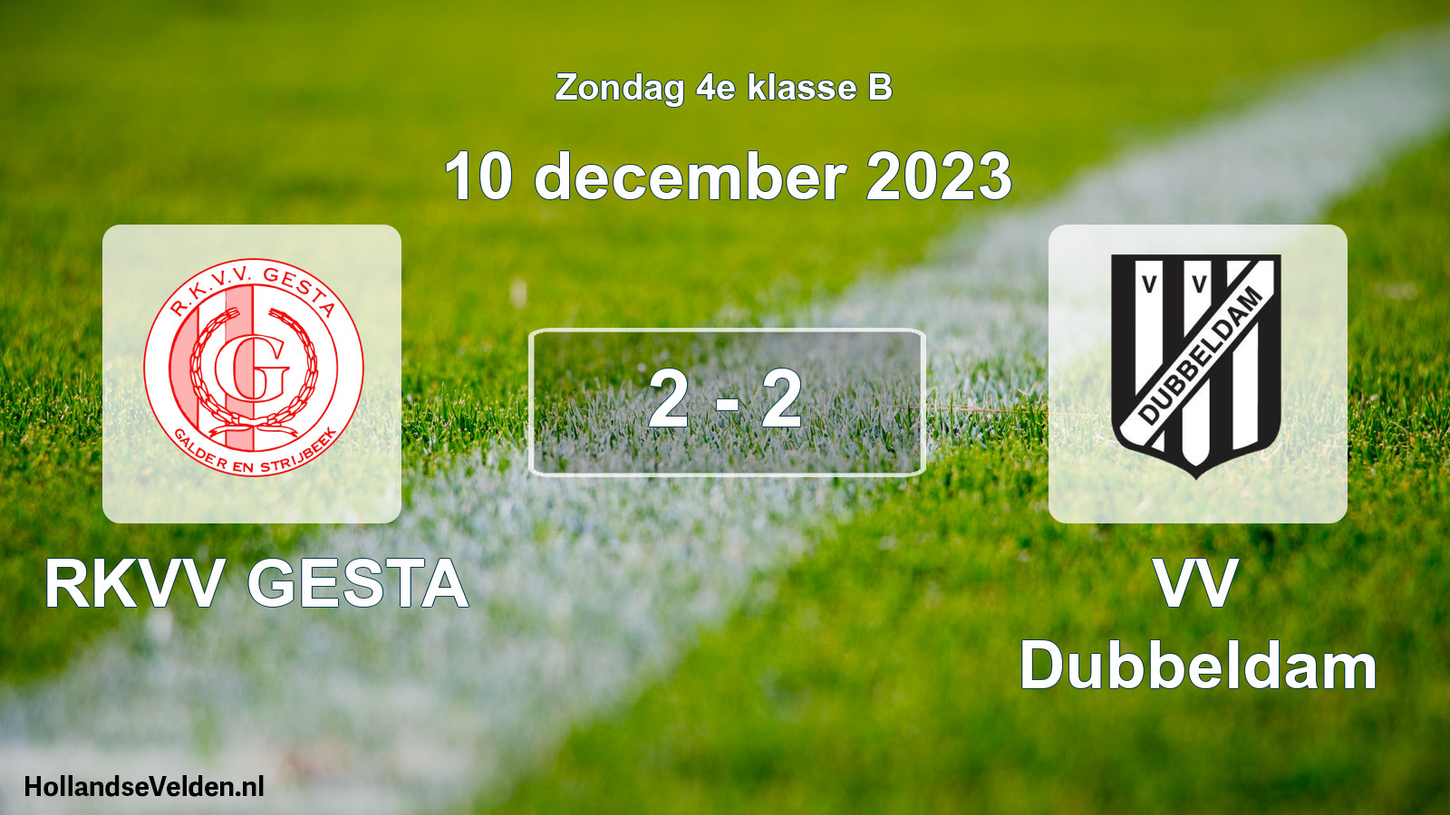 Total number of matches played: RKVV GESTA - VV Dubbeldam 2 - 2 (10 December 2023)
