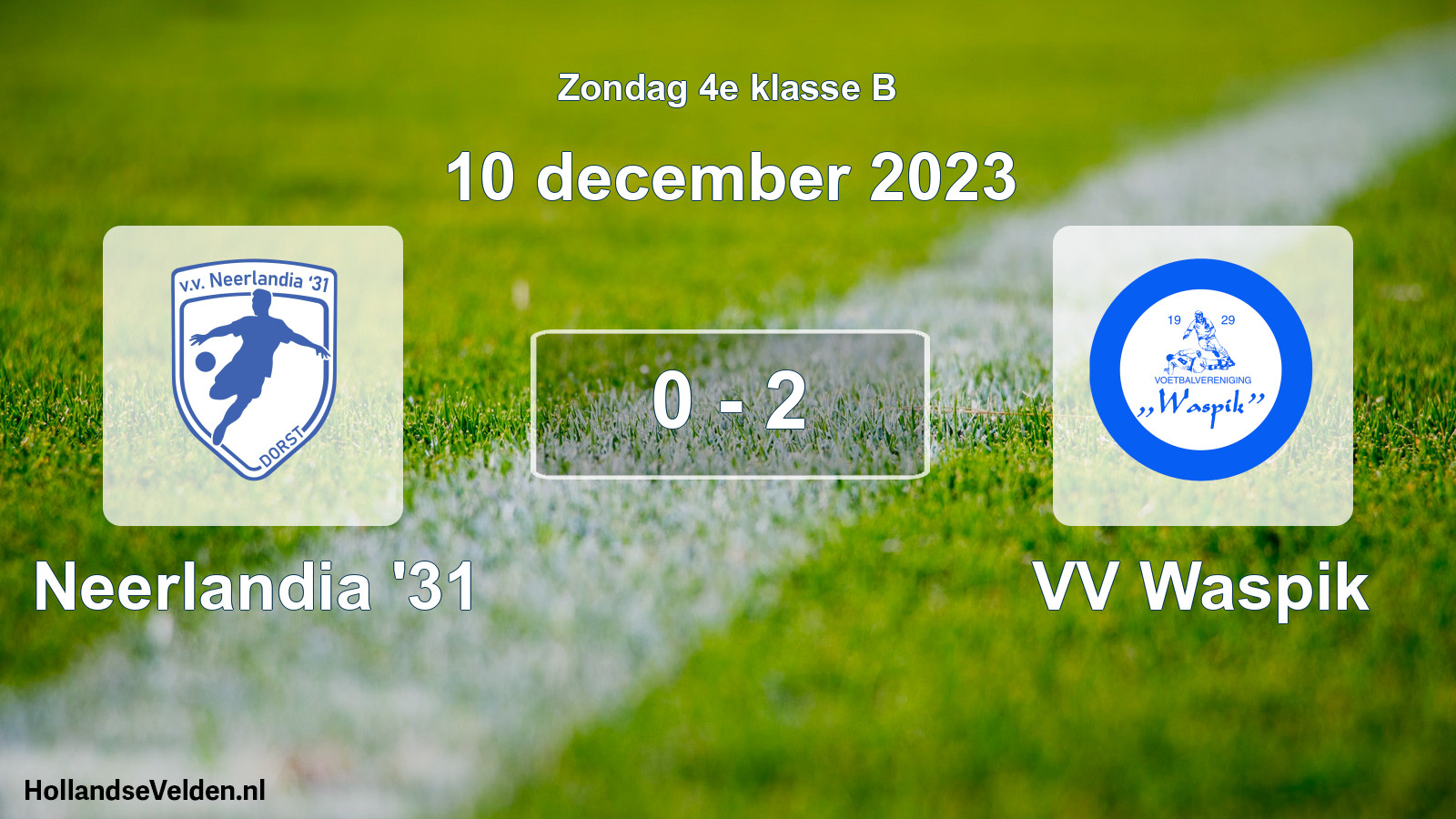 Total number of matches played: Neerlandia '31 - VV Waspik 0 - 2 (10 December 2023)