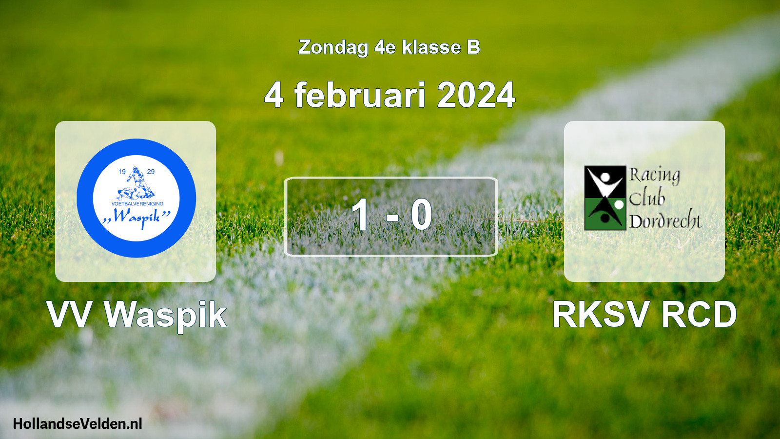 Total number of matches played: VV Waspik - RKSV RCD 1 - 0 (4 February 2024)