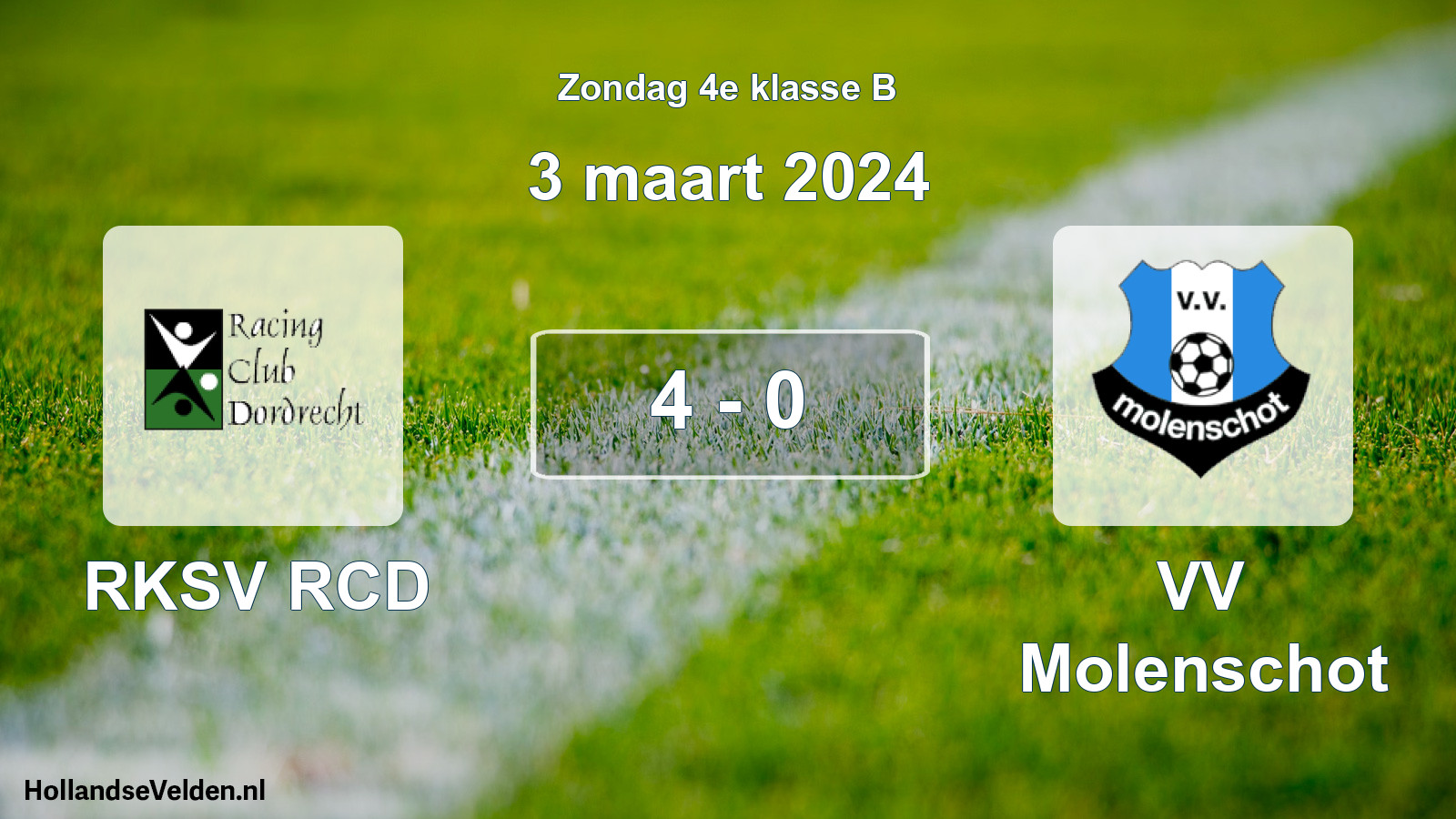 Total number of matches played: RKSV RCD - VV Molenschot 4 - 0 (3 March 2024)