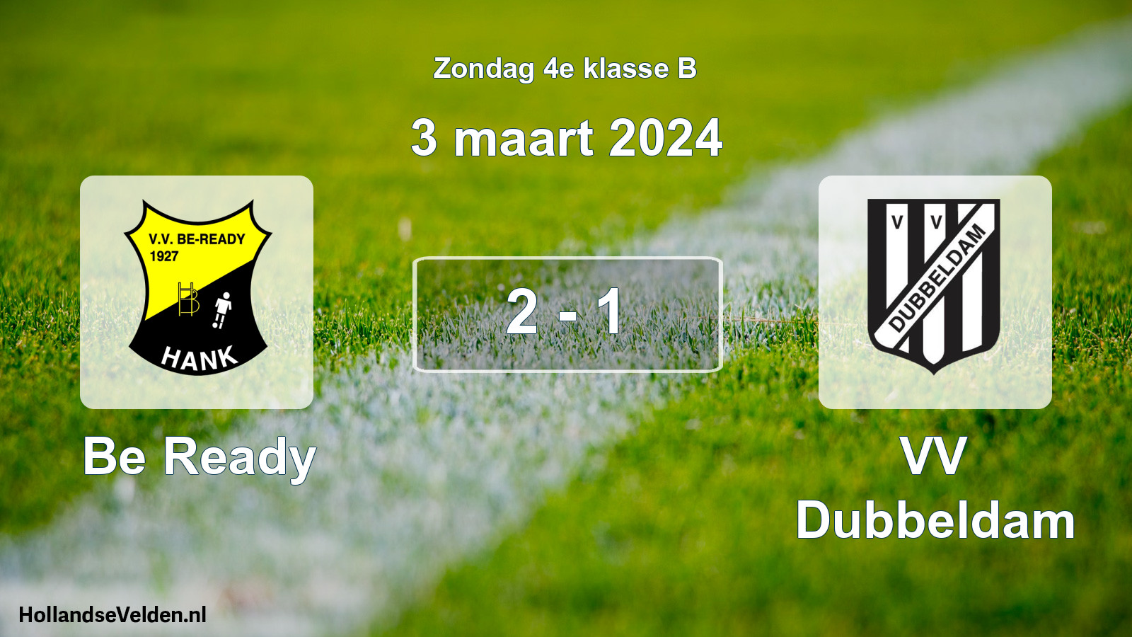 Total number of matches played: Be Ready - VV Dubbeldam 2 - 1 (3 March 2024)