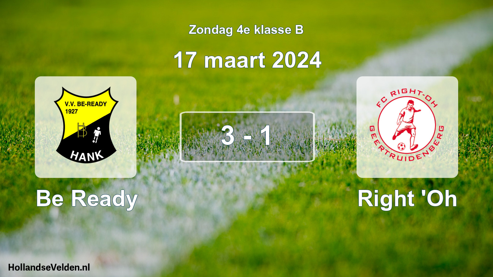Total number of matches played: Be Ready - Right 'Oh 3 - 1 (17 March 2024)