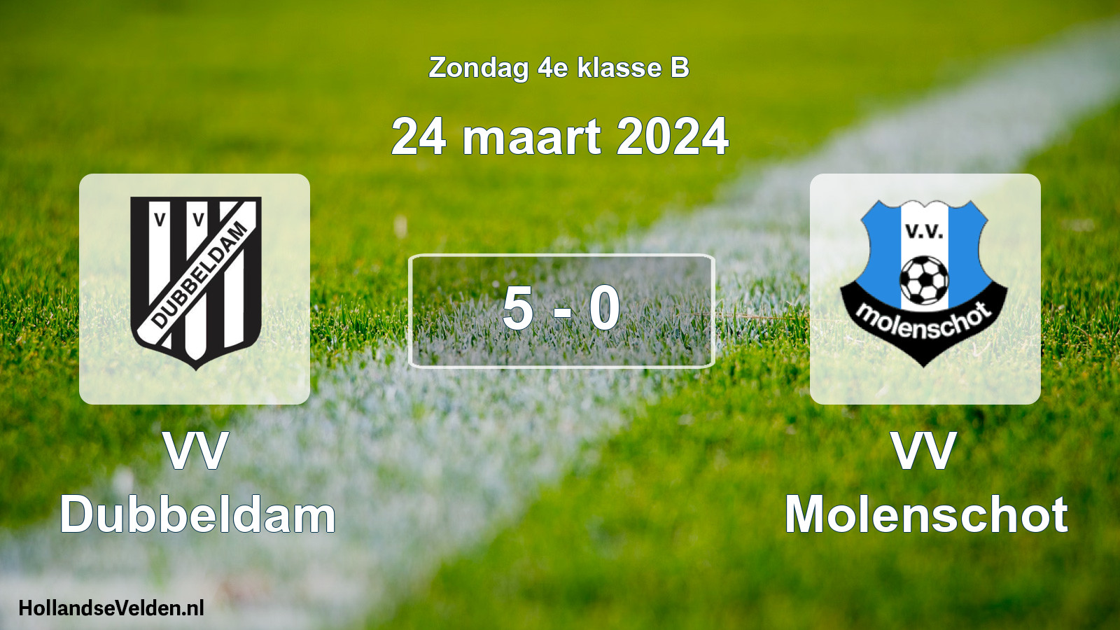 Total number of matches played: VV Dubbeldam - VV Molenschot 5 - 0 (24 March 2024)
