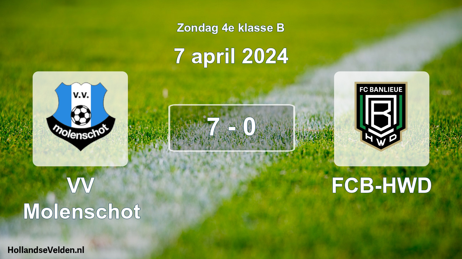 Total number of matches played: VV Molenschot - FCB-HWD 7 - 0 (7 April 2024)