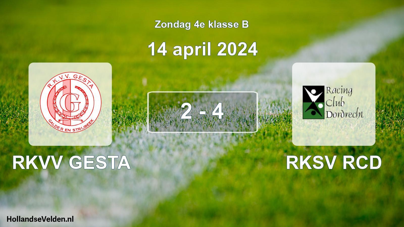 Total number of matches played: RKVV GESTA - RKSV RCD 2 - 4 (14 April 2024)