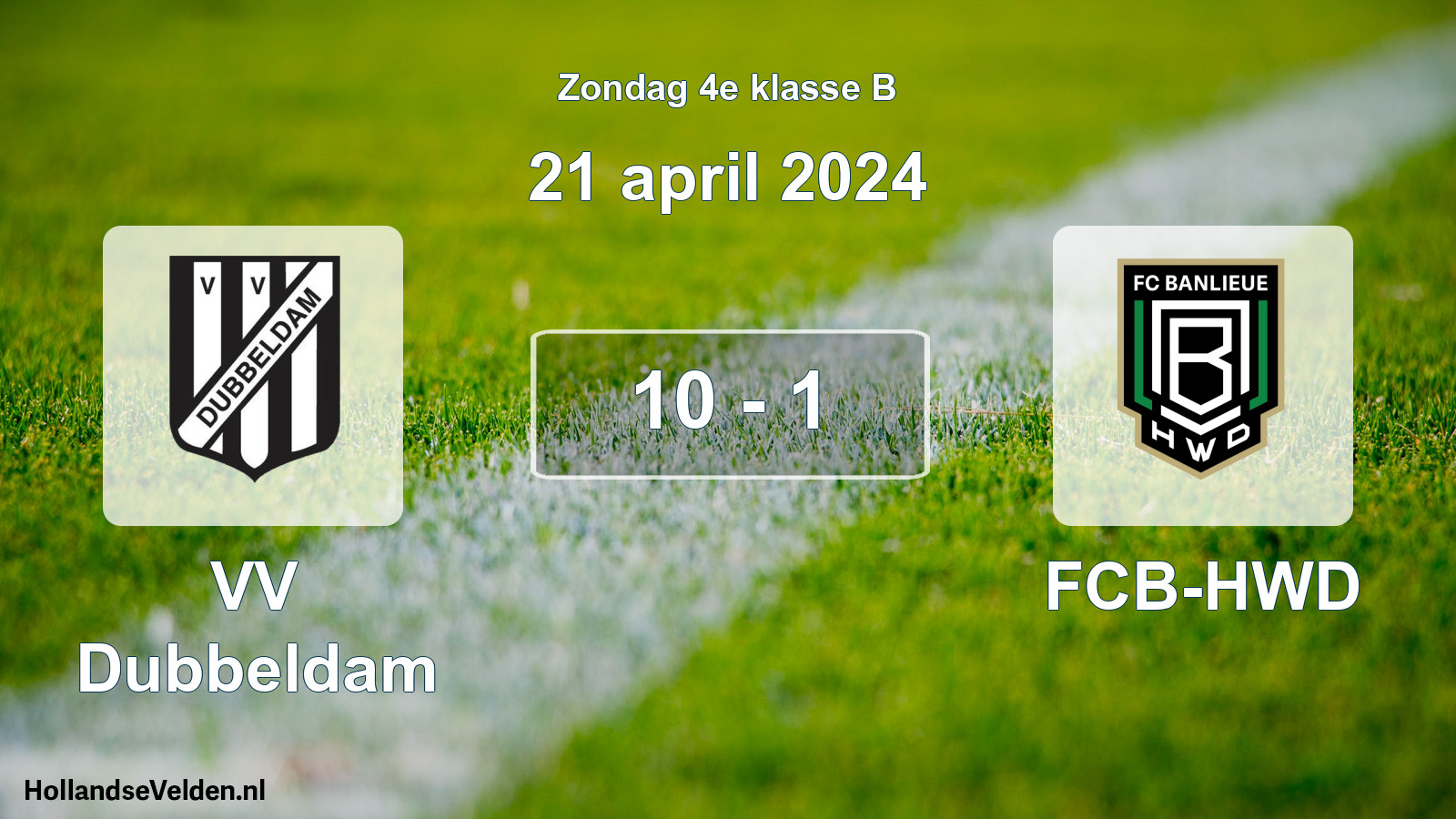 Total number of matches played: VV Dubbeldam - FCB-HWD 10 - 1 (21 April 2024)