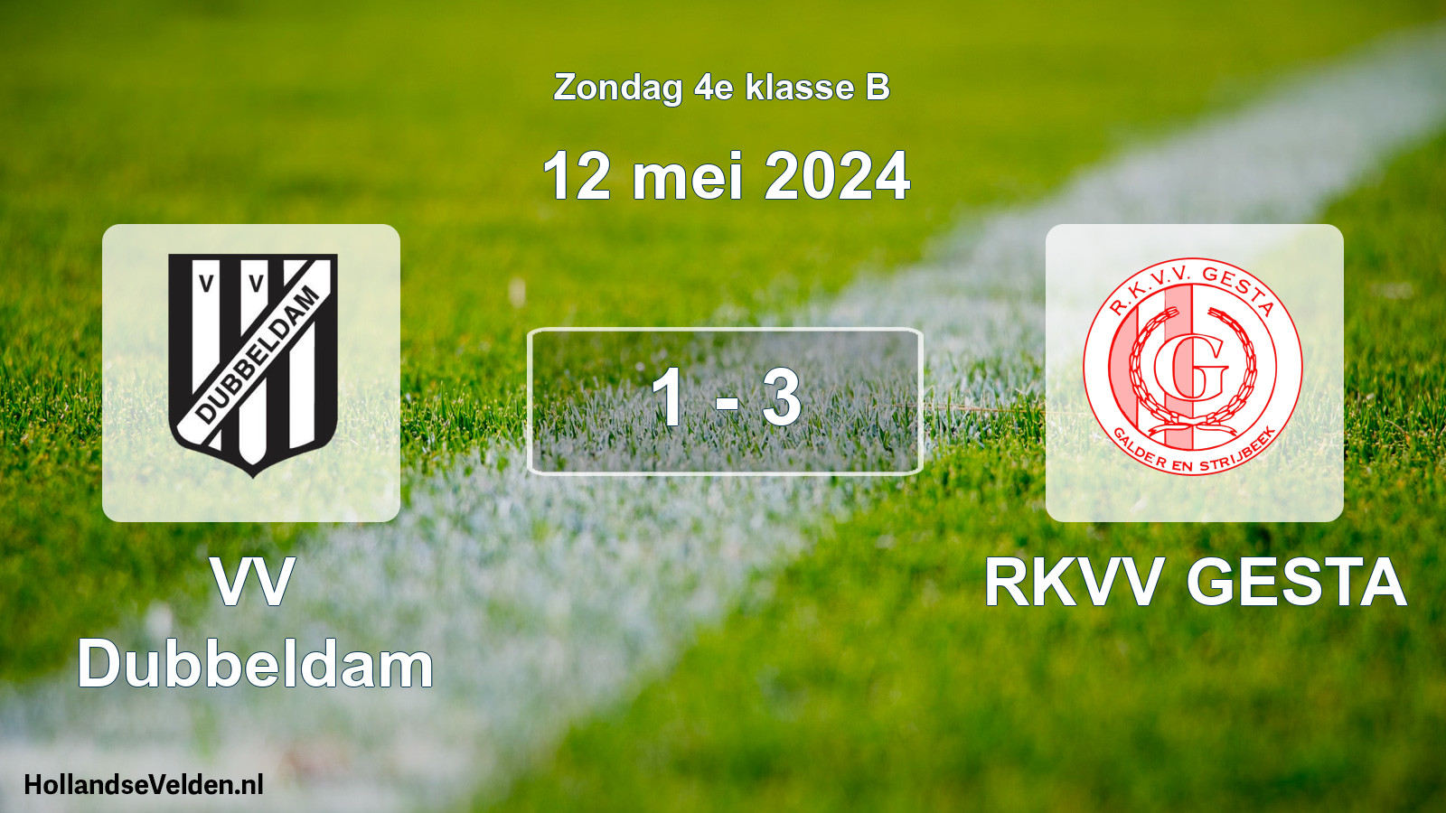 Total number of matches played: VV Dubbeldam - RKVV GESTA 1 - 3 (12 May 2024)