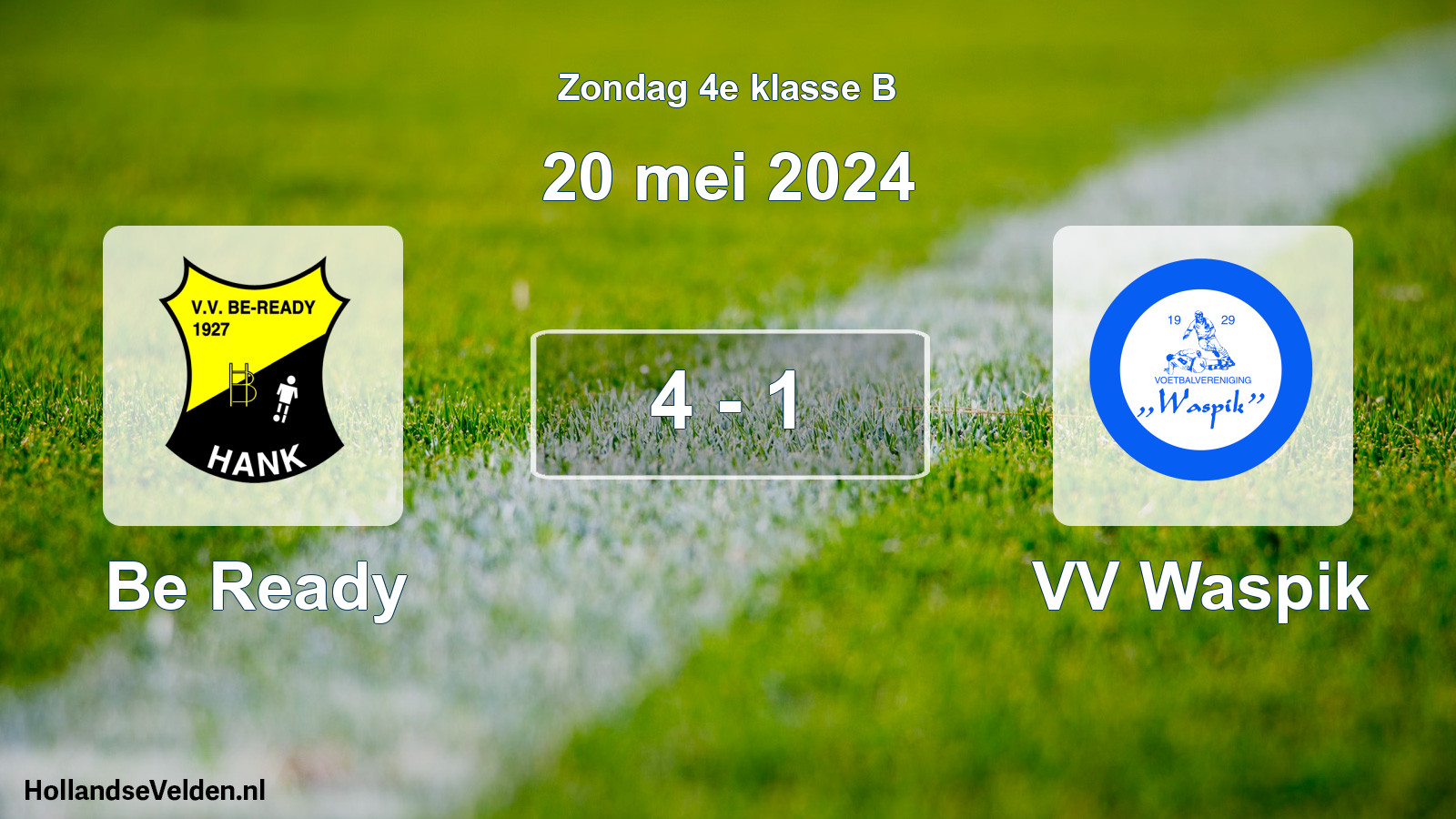 Total number of matches played: Be Ready - VV Waspik 4 - 1 (20 May 2024)