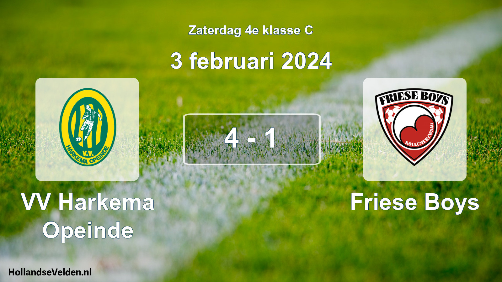 Total number of matches played: VV Harkema Opeinde - Friese Boys 4 - 1 (3 February 2024)