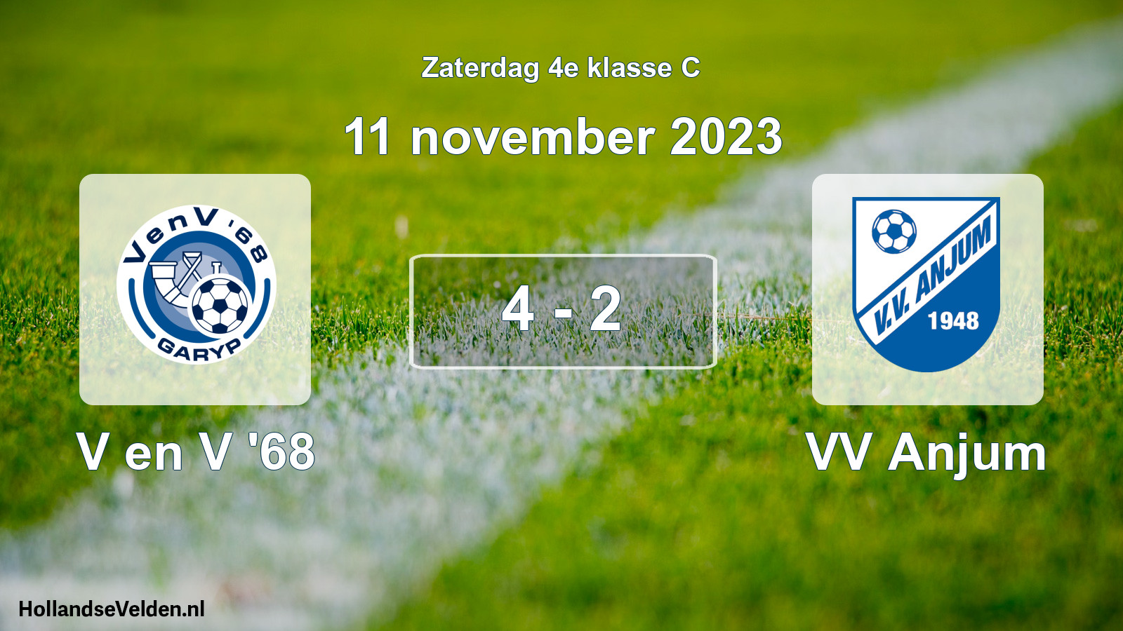 Total number of matches played: V en V '68 - VV Anjum 4 - 2 (11 November 2023)