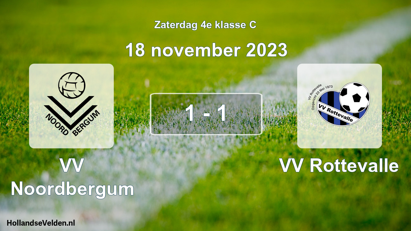 Total number of matches played: VV Noordbergum - VV Rottevalle 1 - 1 (18 November 2023)