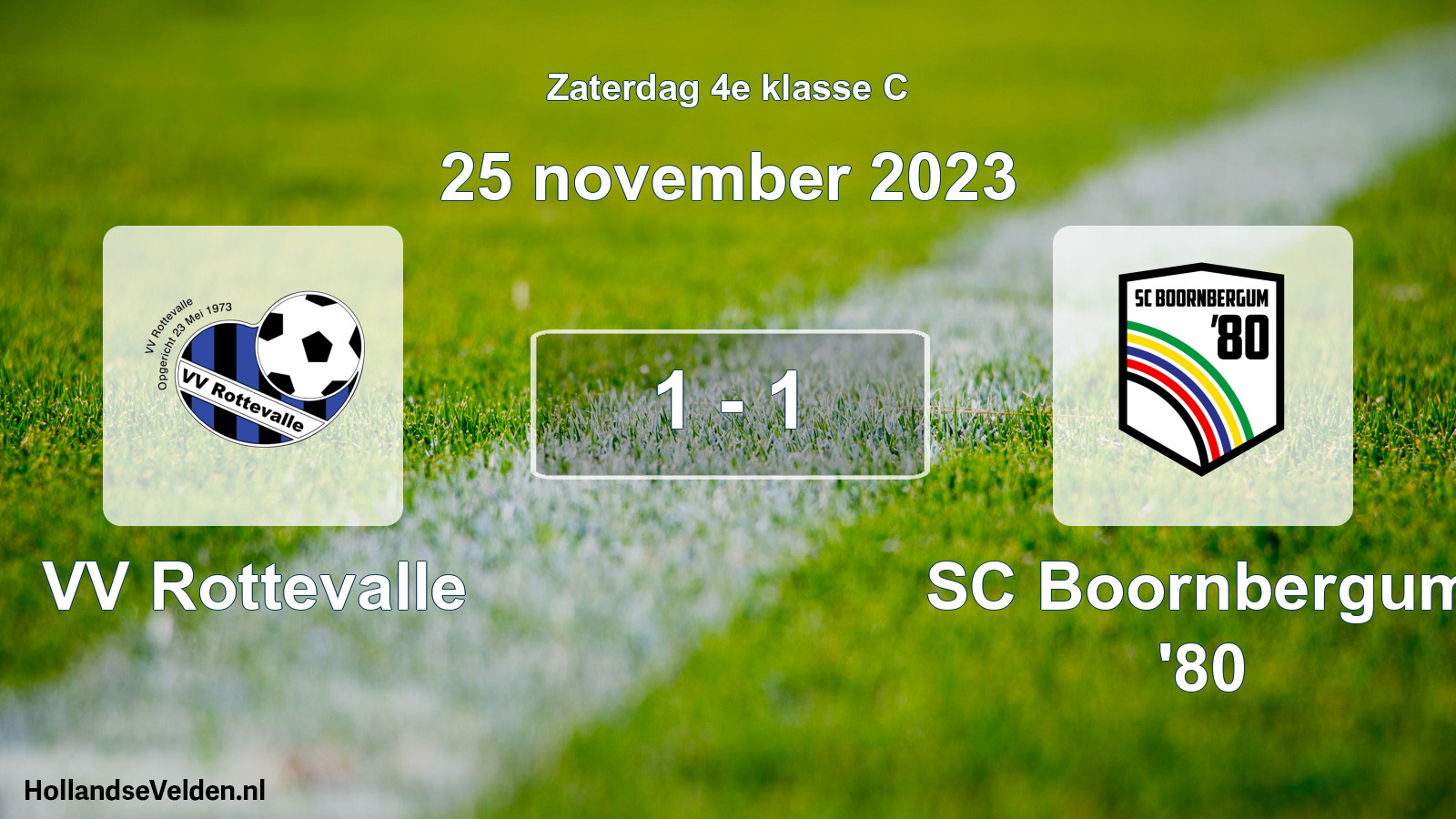 Total number of matches played: VV Rottevalle - SC Boornbergum '80 1 - 1 (25 November 2023)