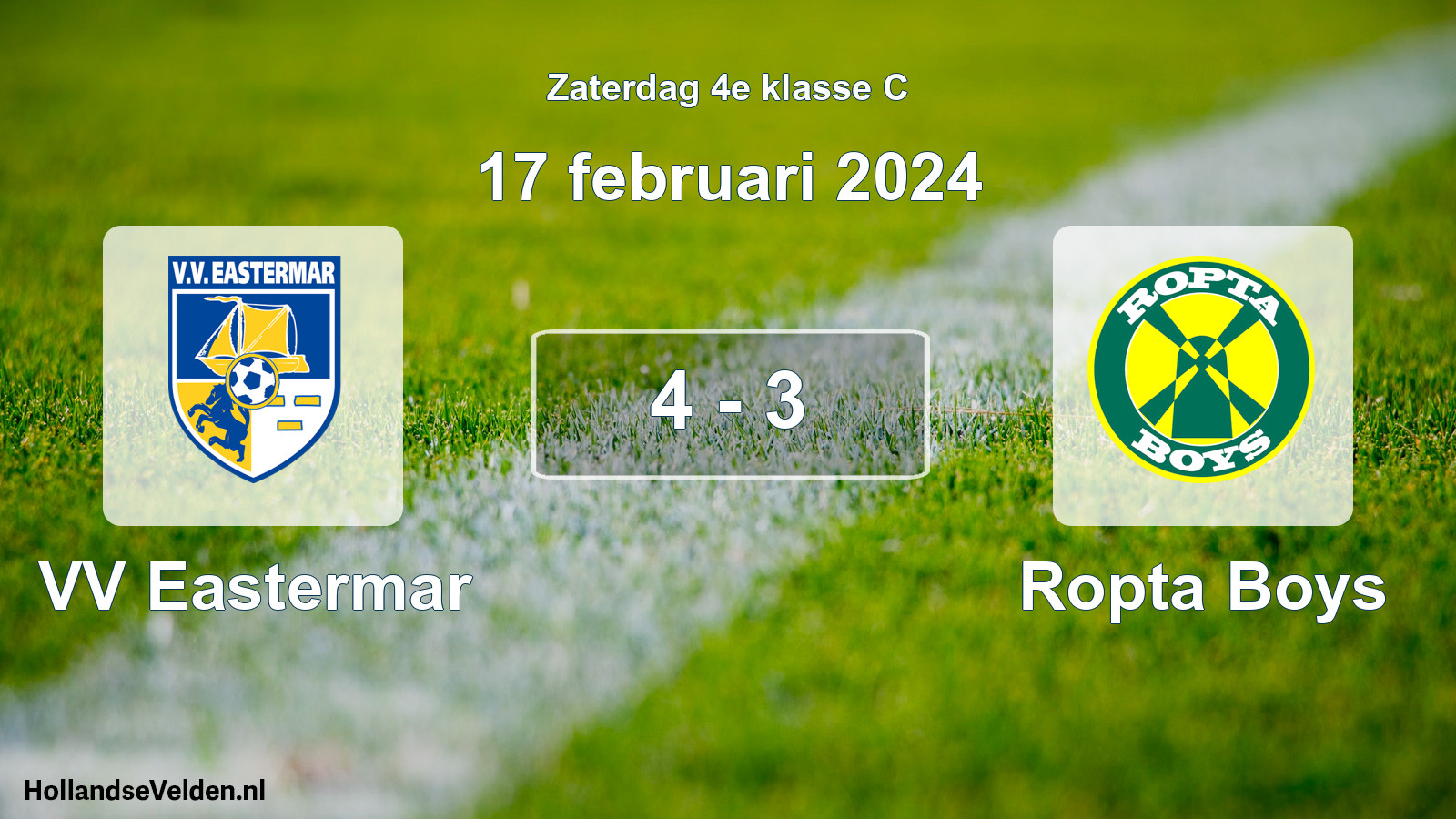 Total number of matches played: VV Eastermar - Ropta Boys 4 - 3 (17 February 2024)
