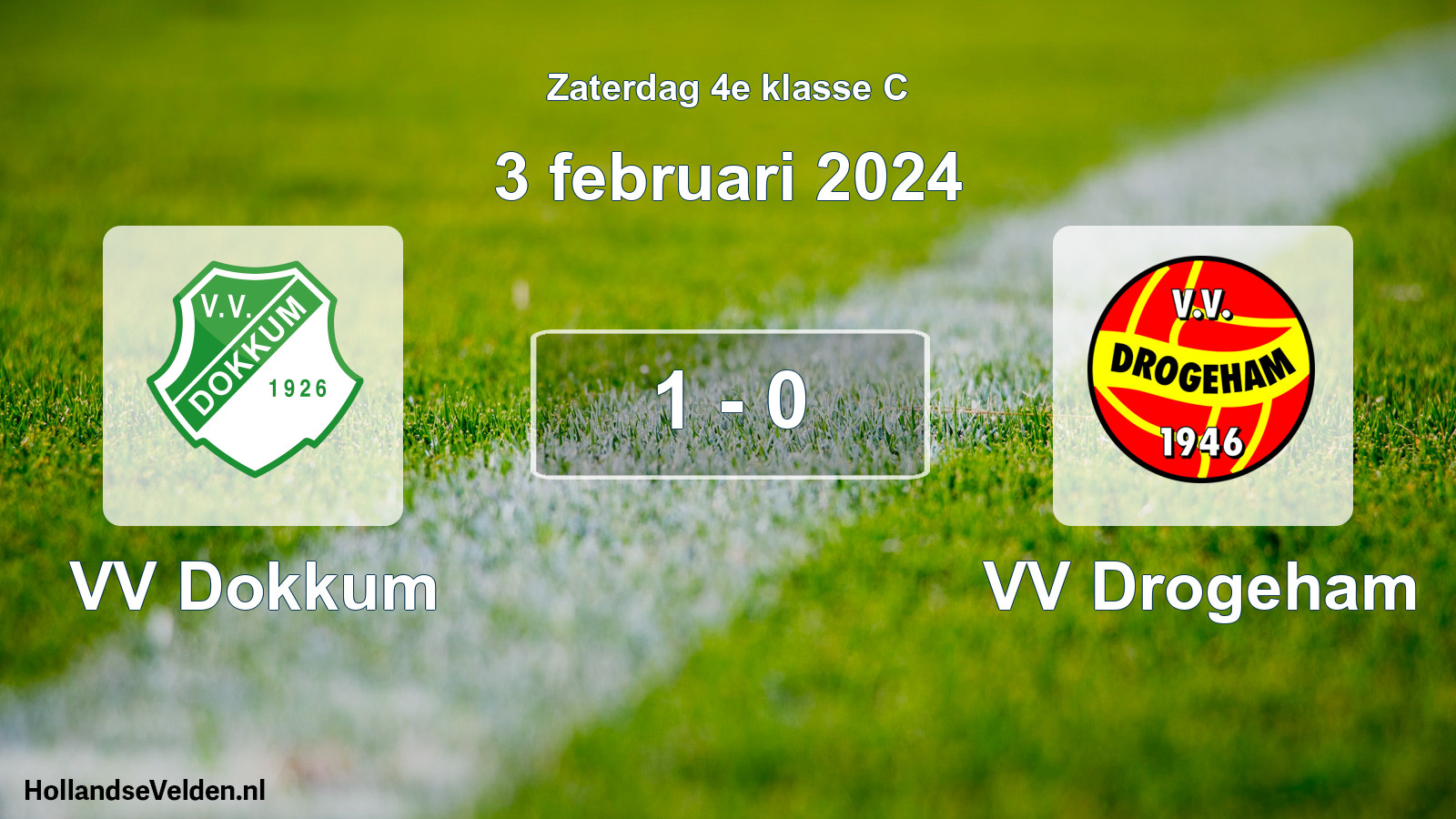 Total number of matches played: VV Dokkum - VV Drogeham 1 - 0 (3 February 2024)