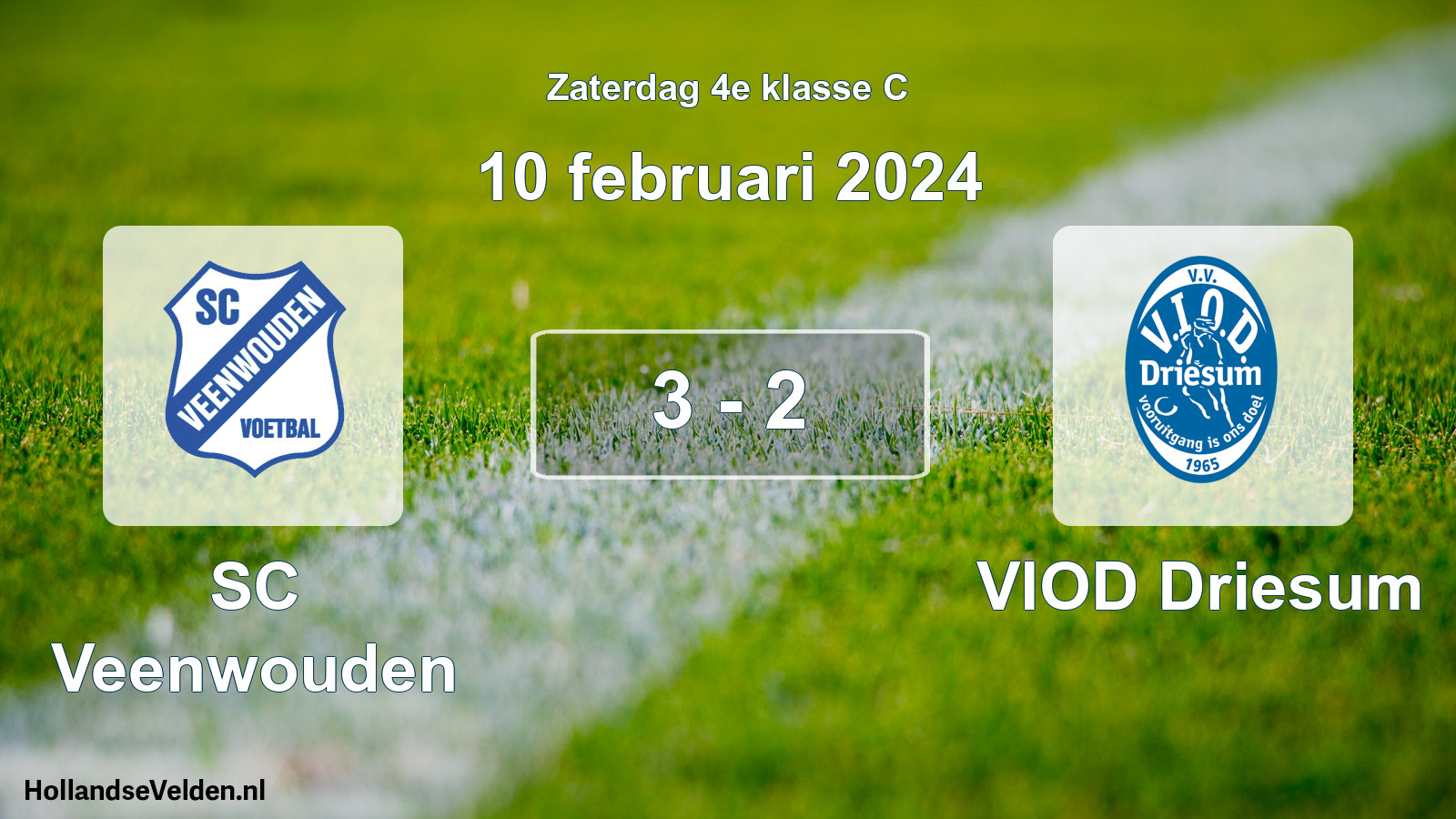 Total number of matches played: SC Veenwouden - VIOD Driesum 3 - 2 (10 February 2024)
