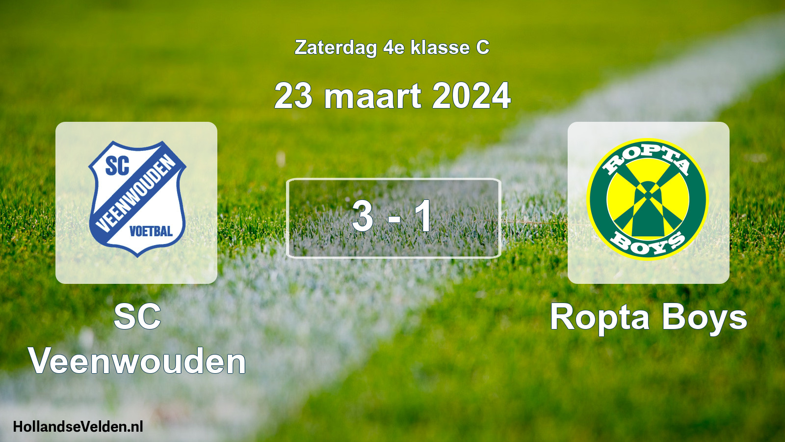 Total number of matches played: SC Veenwouden - Ropta Boys 3 - 1 (23 March 2024)