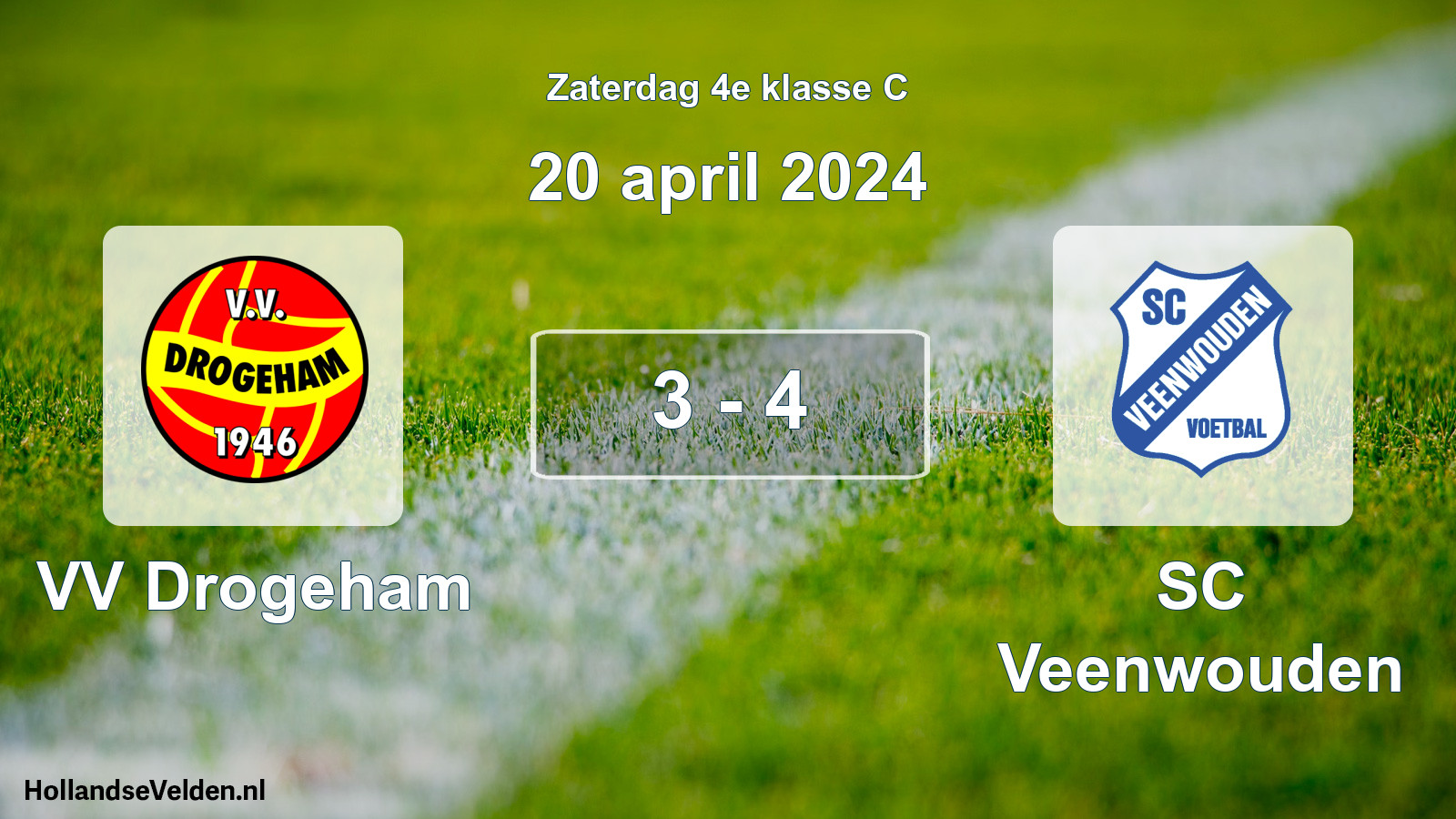 Total number of matches played: VV Drogeham - SC Veenwouden 3 - 4 (20 April 2024)