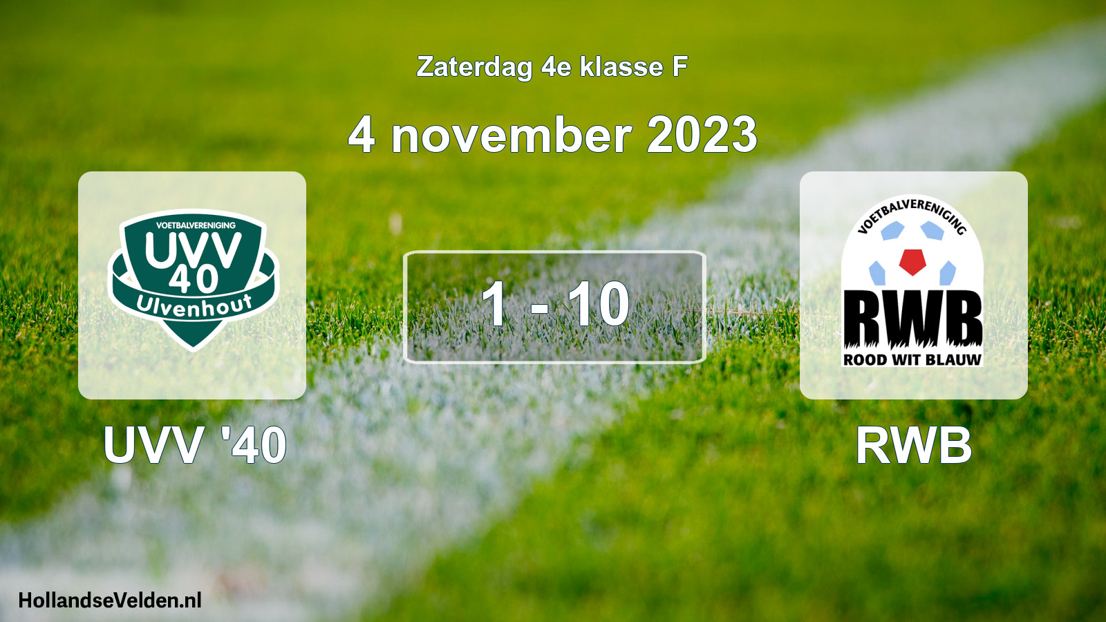 Total number of matches played: UVV '40 - RWB 1 - 10 (4 November 2023)
