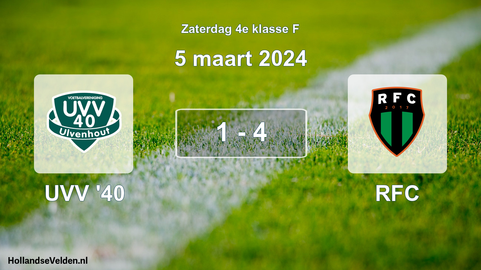 Total number of matches played: UVV '40 - RFC 1 - 4 (5 March 2024)