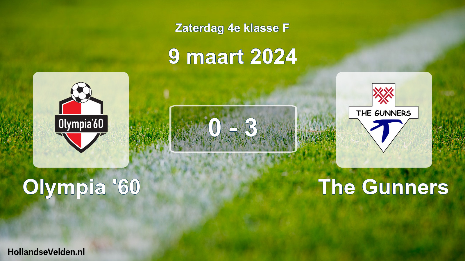 Total number of matches played: Olympia '60 - The Gunners 0 - 3 (9 March 2024)