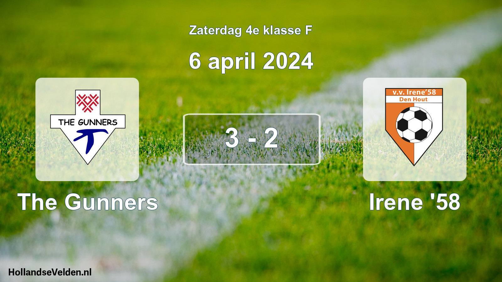 Total number of matches played: The Gunners - Irene '58 3 - 2 (6 April 2024)