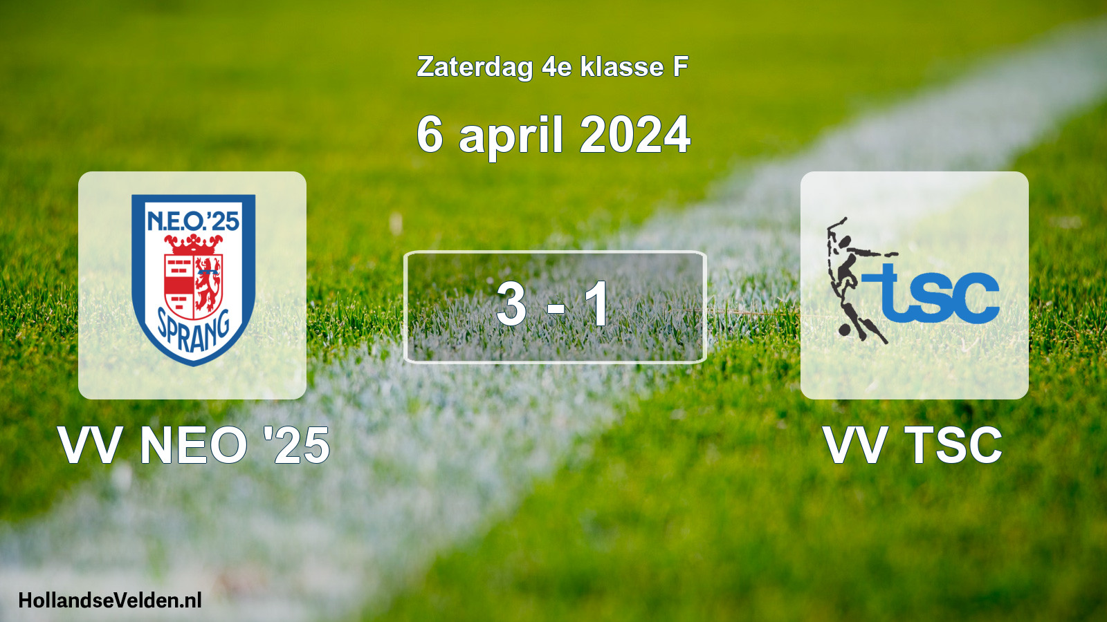 Total number of matches played: VV NEO '25 - VV TSC 3 - 1 (6 April 2024)