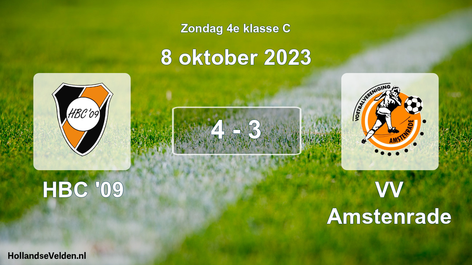 Total number of matches played: HBC '09 - VV Amstenrade 4 - 3 (8 October 2023)