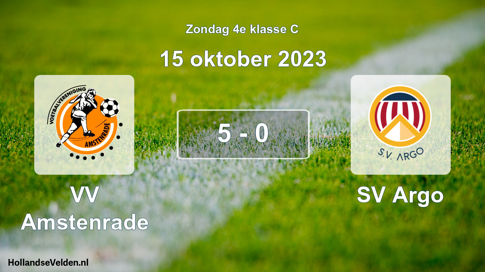 Total number of matches played: VV Amstenrade - SV Argo 5 - 0 (15 October 2023)