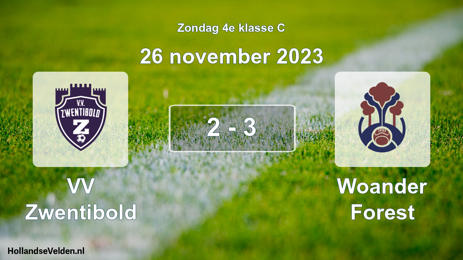 Total number of matches played: VV Zwentibold - Woander Forest 2 - 3 (26 November 2023)