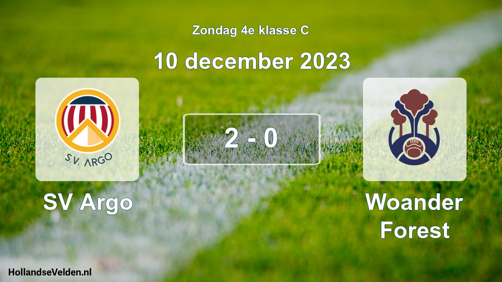 Total number of matches played: SV Argo - Woander Forest 2 - 0 (10 December 2023)